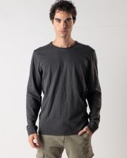 BLACK MEN'S LONG-SLEEVED T-SHIRT