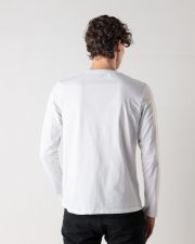 WHITE MEN'S LONG-SLEEVED T-SHIRT