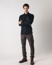 BLACK MEN'S LONG-SLEEVED SHIRT