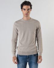 BEIGE MEN'S KNITTED SWEATER
