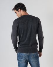 GREY MEN'S KNITTED SWEATER