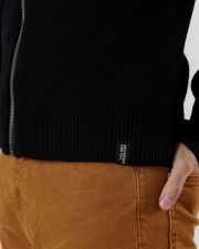 BLACK MEN'S KNITTED CARDIGAN