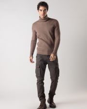 BROWN MEN'S KNITTED SWEATER