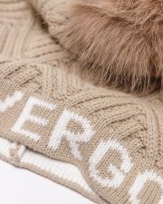 BEIGE WOMEN'S KNITTED HAT