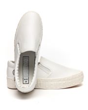 WHITE WOMEN'S SLIP-ON SHOES - HELIA PU