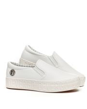 WHITE WOMEN'S SLIP-ON SHOES - HELIA PU
