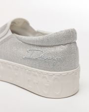 SILVER WOMEN'S SLIP-ON SHOES - HELIA EMBROIDERY