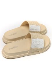 BEIGE WOMEN'S SLIDES - WAVY