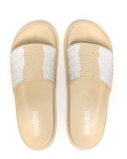 BEIGE WOMEN'S SLIDES - WAVY