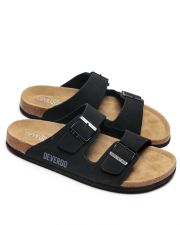BLACK MEN'S LEATHER SANDALS - ALFRED