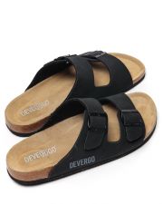 BLACK MEN'S LEATHER SANDALS - ALFRED