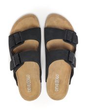 BLACK MEN'S LEATHER SANDALS - ALFRED