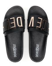 BLACK WOMEN'S SLIDES - CARAVELLA LETTERS