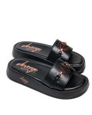 BLACK WOMEN'S SLIDES - SHARON