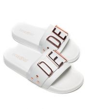 WHITE WOMEN'S SLIDES - CARAVELLA LETTERS
