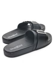 BLACK WOMEN'S SLIDES - CARAVELLA LETTERS