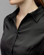 BLACK WOMEN'S SATIN SHIRT