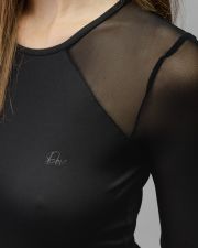 BLACK WOMEN'S LONG SLEEVE BODYSUIT
