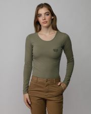 KHAKI WOMEN'S LONG SLEEVE T-SHIRT