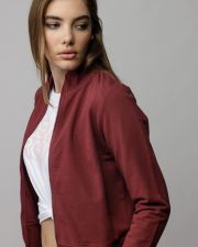 BORDEAUX WOMEN'S ZIP SWEATER