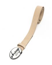 BEIGE WOMEN'S LEATHER BELT
