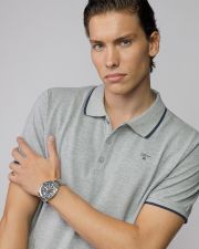 GREY MEN'S SHORT SLEEVE POLO SHIRT