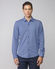 BLUE MEN'S PIQUE SHIRT