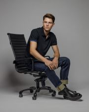 BLACK MEN'S SHORT SLEEVE POLO SHIRT