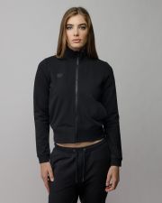 BLACK WOMEN'S ZIP SWEATER