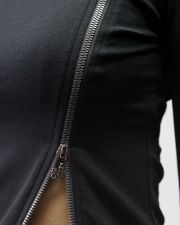 BLACK WOMEN'S ZIP LONG SLEEVE T-SHIRT