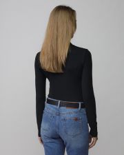 BLACK WOMEN'S LONG SLEEVE TURTLENECK T-SHIRT