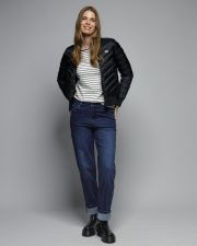 WHITE WOMEN'S STRIPED LONG SLEEVE T-SHIRT