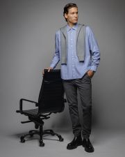 BLUE MEN'S COTTON SHIRT