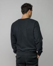 BLACK MEN'S LONG SLEEVE BUTTON T-SHIRT