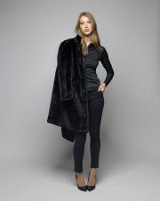 BLACK WOMEN'S SHIRT WITH TRANSPARENT SLEEVES