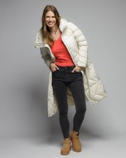 BEIGE WOMEN'S LONG WINTER COAT