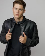 BLACK MEN'S VEGAN LEATHER COAT