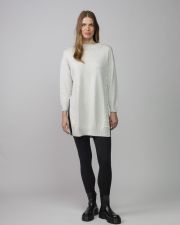BEIGE WOMEN'S KNITTED DRESS