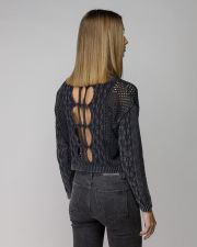 GREY WOMEN'S KNITTED SWEATER