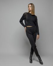 BLACK WOMEN'S KNITTED SWEATER