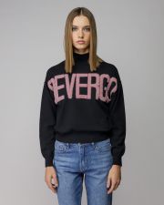 BLACK WOMEN'S KNITTED TURTLENECK SWEATER