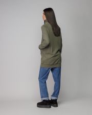 KHAKI WOMEN'S LONG ZIP CARDIGAN