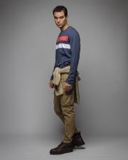 MULTICOLOR MEN'S LONG SLEEVE STRIPED T-SHIRT