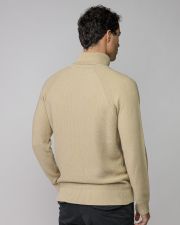 GREY MEN'S KNITTED TURTLENECK SWEATER
