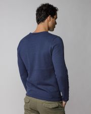 BLUE MEN'S THIN KNITTED SWEATER