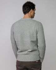 GREY MEN'S KNITTED SWEATER