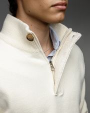 WHITE MEN'S KNITTED SWEATER