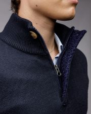 BLUE MEN'S KNITTED SWEATER