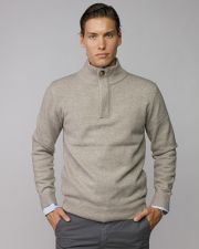BROWN MEN'S KNITTED SWEATER