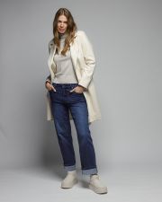 WHITE WOMEN'S FABRIC COAT